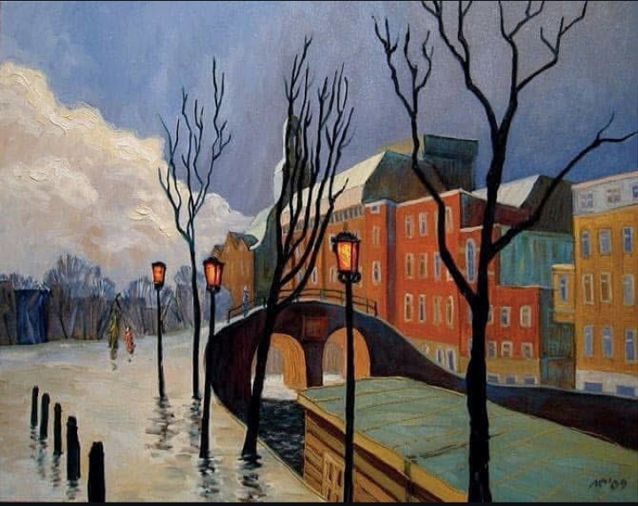Winter Flood on the Canal